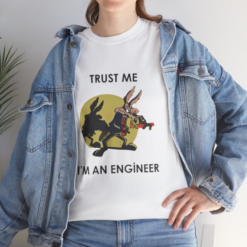 Coyote Trust Me I'm An Engineer Road Runner Funny Unisex Heavy Cotton Tee - Image 7