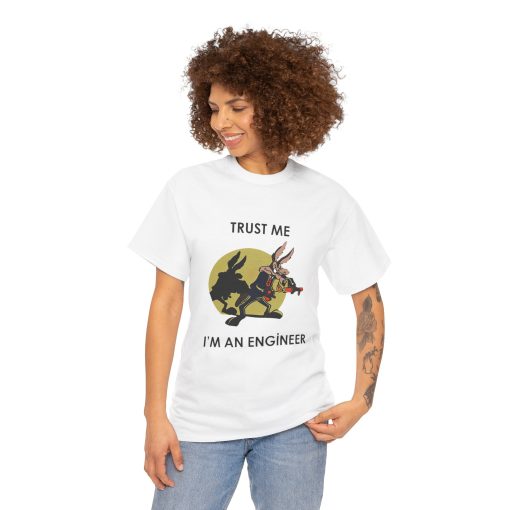 Coyote Trust Me I'm An Engineer Road Runner Funny Unisex Heavy Cotton Tee - Image 3