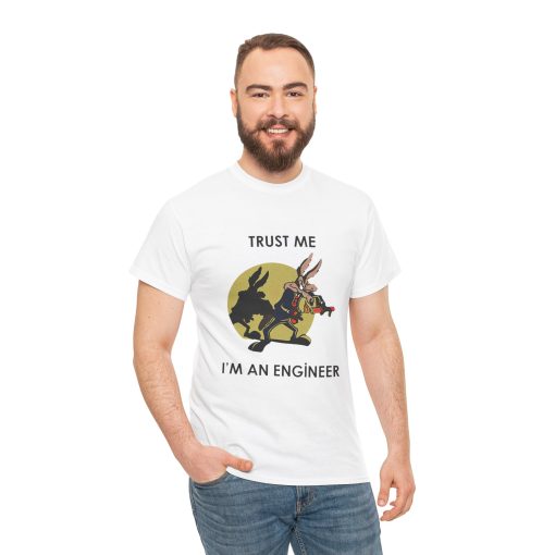 Coyote Trust Me I'm An Engineer Road Runner Funny Unisex Heavy Cotton Tee - Image 5