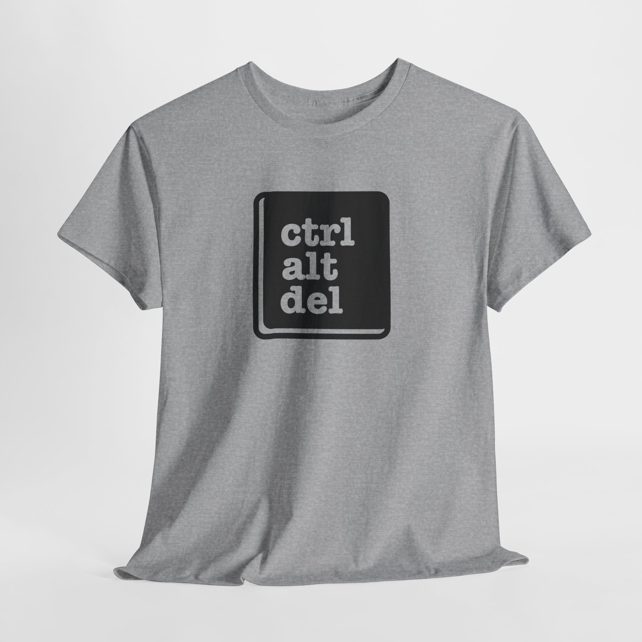 Unisex Heavy Cotton Tee with Ctrl+Alt+Del Design, Perfect for Tech Lovers, Gamers, Geek Culture, Casual Wear, Gift for Programmers - Image 5