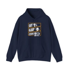 Eat Sleep Code Hoodie, Funny Programmer and Coder Sweatshirt, Computer Science Gift, Developer Life Apparel