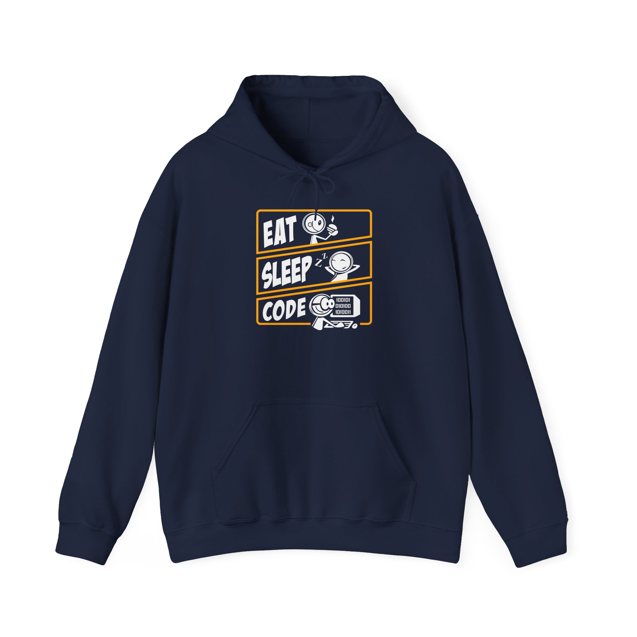 Eat Sleep Code Hoodie, Funny Programmer and Coder Sweatshirt, Computer Science Gift, Developer Life Apparel