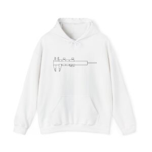 Precision Caliper Hoodie, Engineering Tool Sweatshirt, Machinist Gift, Technical Drawing Hooded Apparel for Engineers