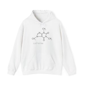 Alternative view of Caffeine Molecule Hoodie, Science Lover Sweatshirt, Chemistry Gift, Unisex Hooded Sweatshirt, Cute Science Apparel