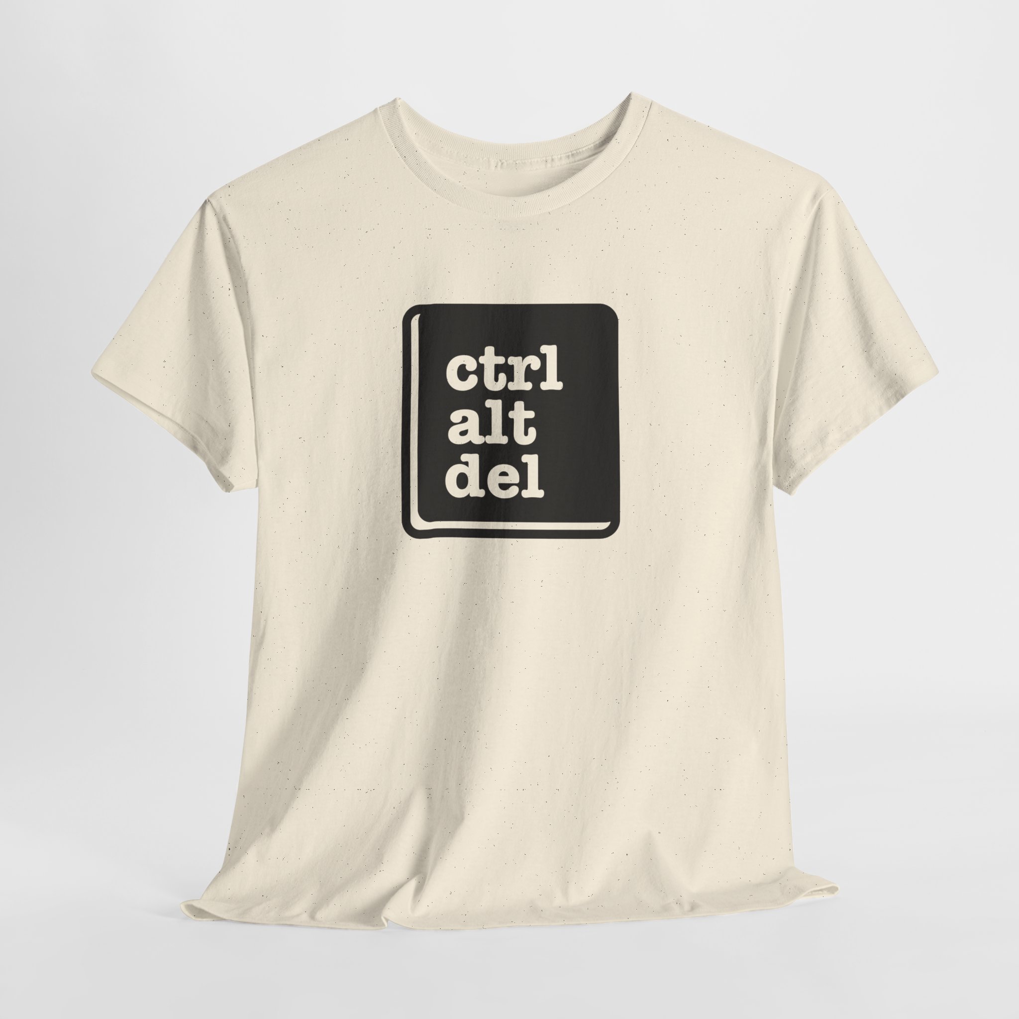 Unisex Heavy Cotton Tee with Ctrl+Alt+Del Design, Perfect for Tech Lovers, Gamers, Geek Culture, Casual Wear, Gift for Programmers - Image 10