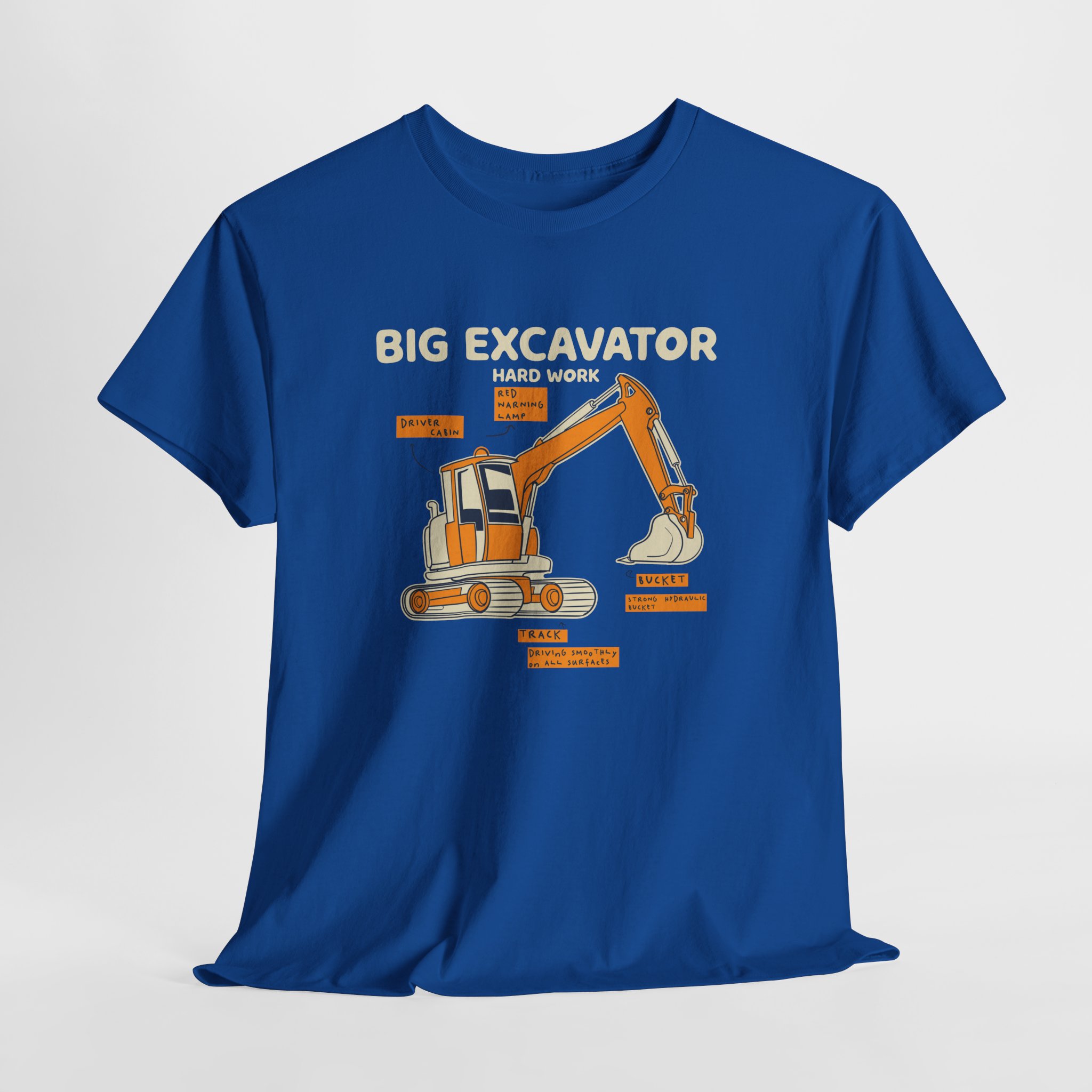 Big Excavator T-Shirt, Heavy Machinery Diagram Tee, Gift for Construction Worker and Operator, Unisex Engineer Apparel - Image 15