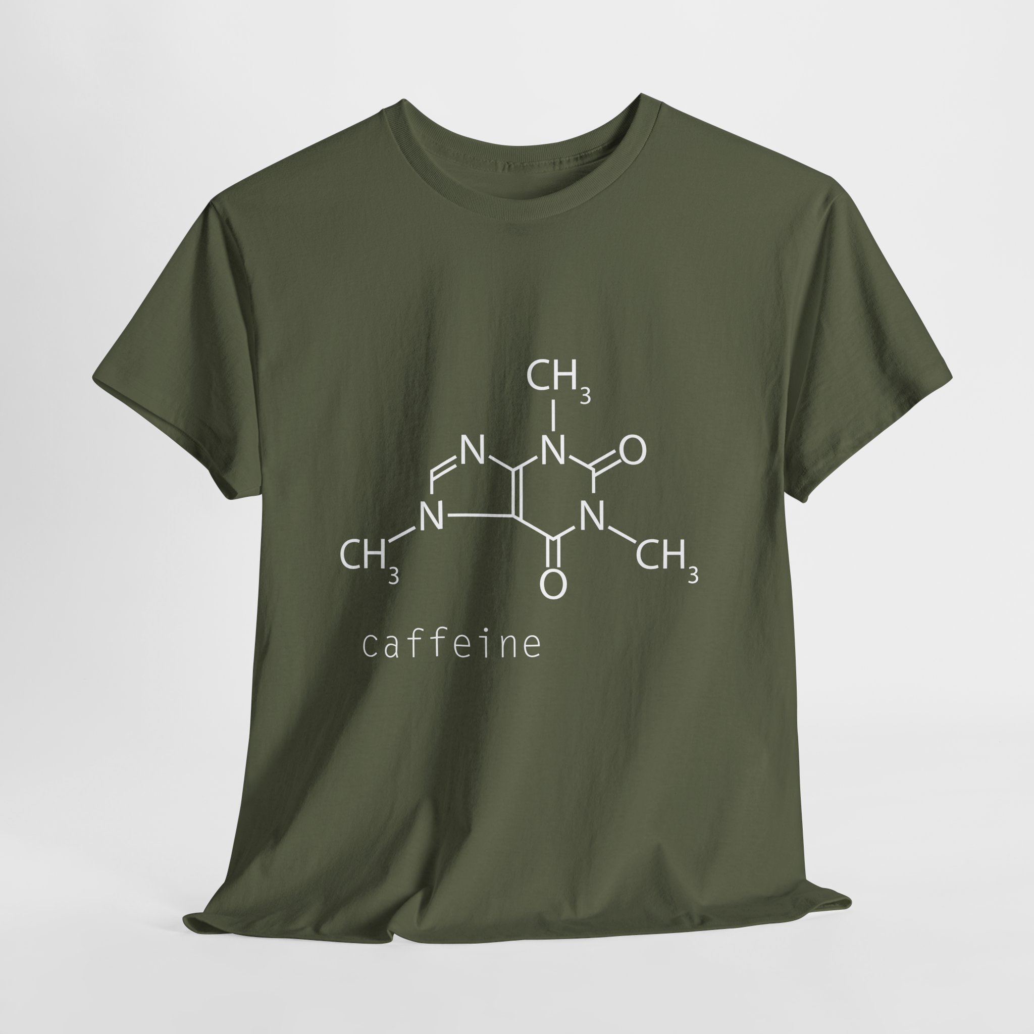 Caffeine Molecule Tee - Unisex Heavy Cotton T-Shirt, Science Gift, Funny Coffee Shirt, Chemistry Apparel, Casual Wear - Image 10