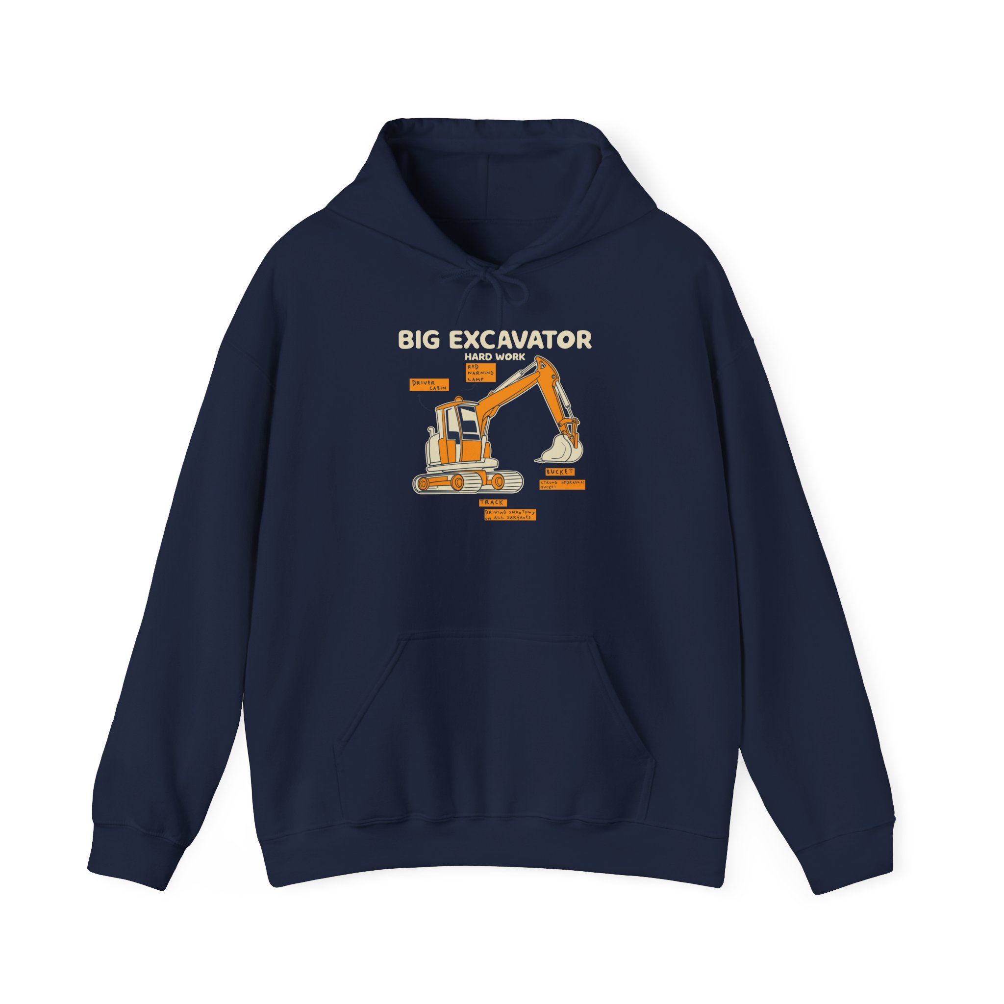 Big Excavator Hoodie, Heavy Machinery Diagram Sweatshirt, Gift for Construction Worker and Operator - Image 10