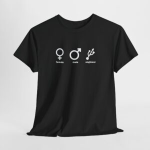 Alternative view of Engineer Printed Unisex T-Shirt - Women Men Female Male Shirt, College Student Gift, STEM Tee, Funny Graphic Top, Engineering Apparel
