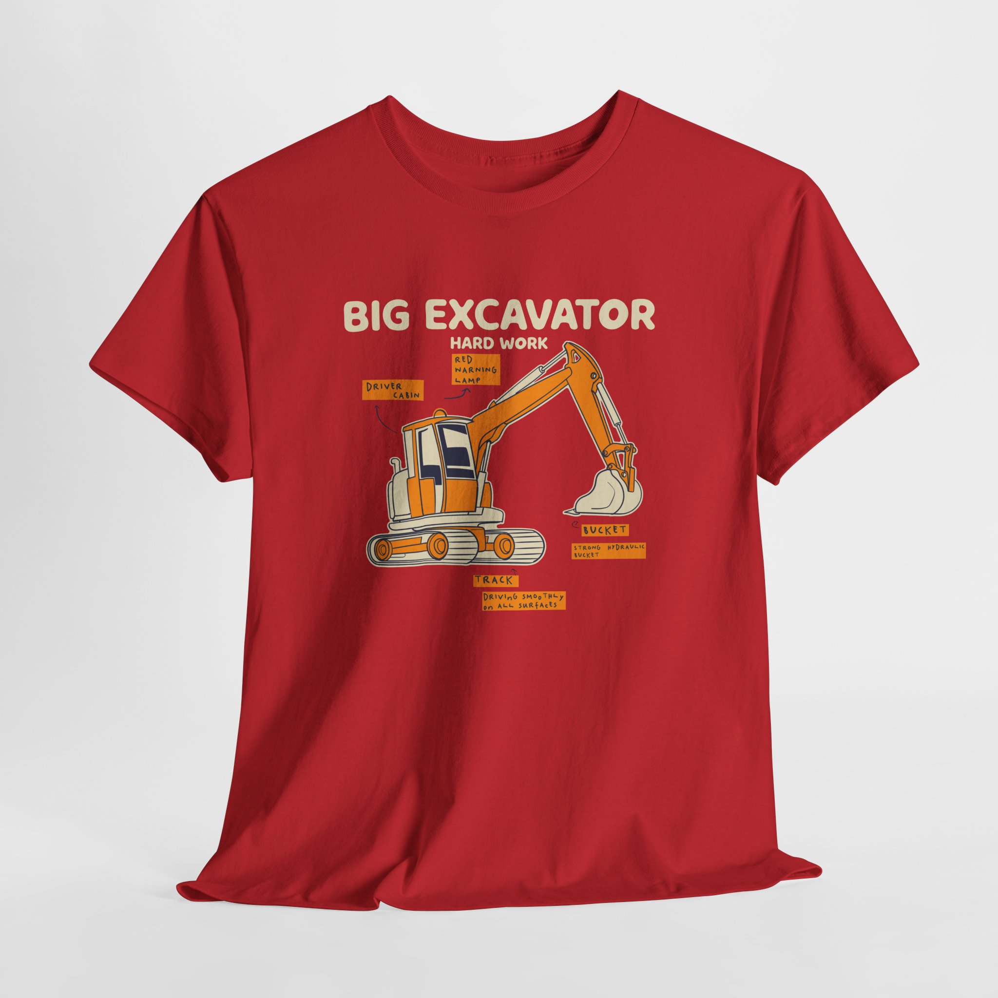 Big Excavator T-Shirt, Heavy Machinery Diagram Tee, Gift for Construction Worker and Operator, Unisex Engineer Apparel - Image 17