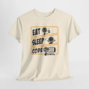 Eat Sleep Code T-Shirt, Funny Programmer and Coder Tee, Computer Science Gift, Unisex Developer Life Shirt