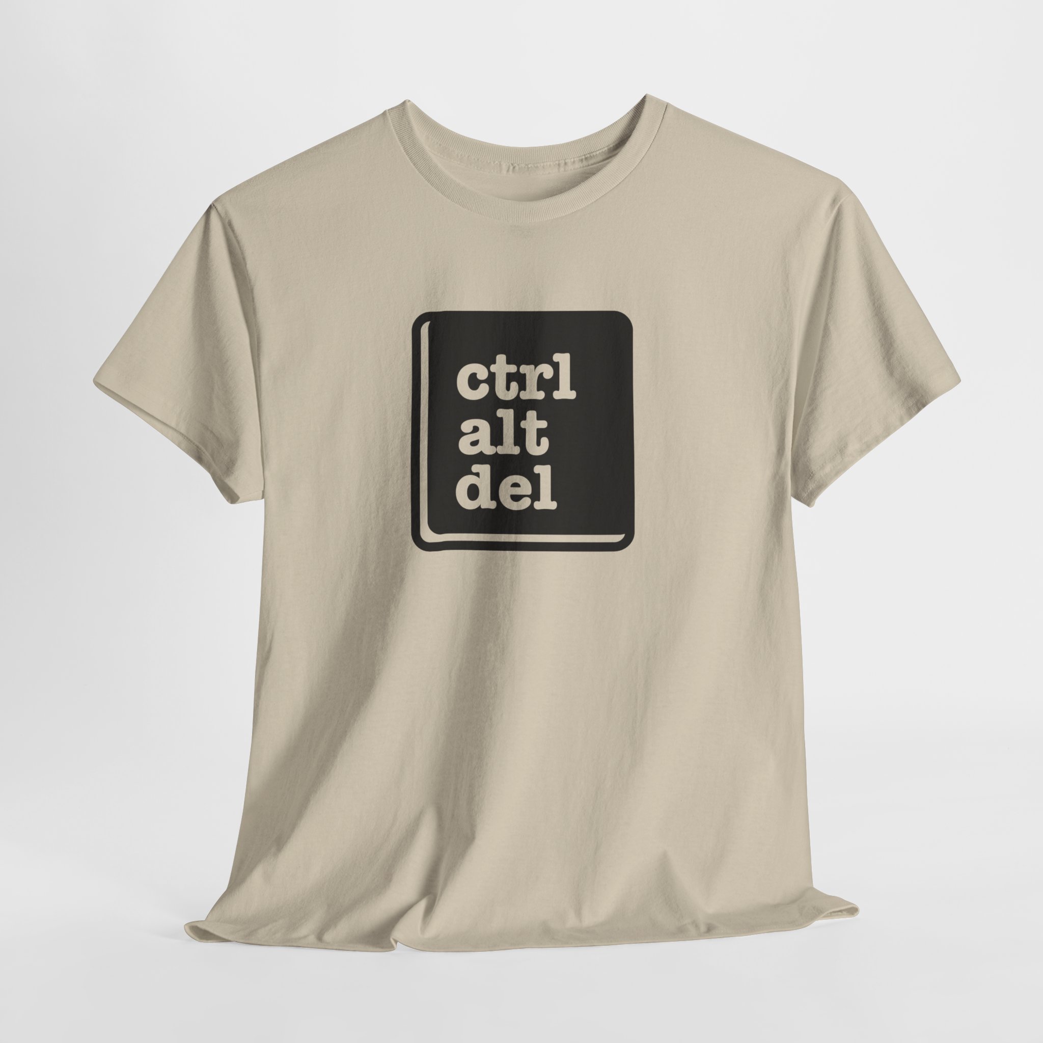Unisex Heavy Cotton Tee with Ctrl+Alt+Del Design, Perfect for Tech Lovers, Gamers, Geek Culture, Casual Wear, Gift for Programmers - Image 4