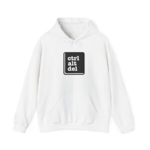 Alternative view of Ctrl Alt Del Hooded Sweatshirt, Cozy Unisex Sweatshirt, Techie Gift, Casual Hoodie, Computer Lover Apparel, Unique Graphic Hoodie