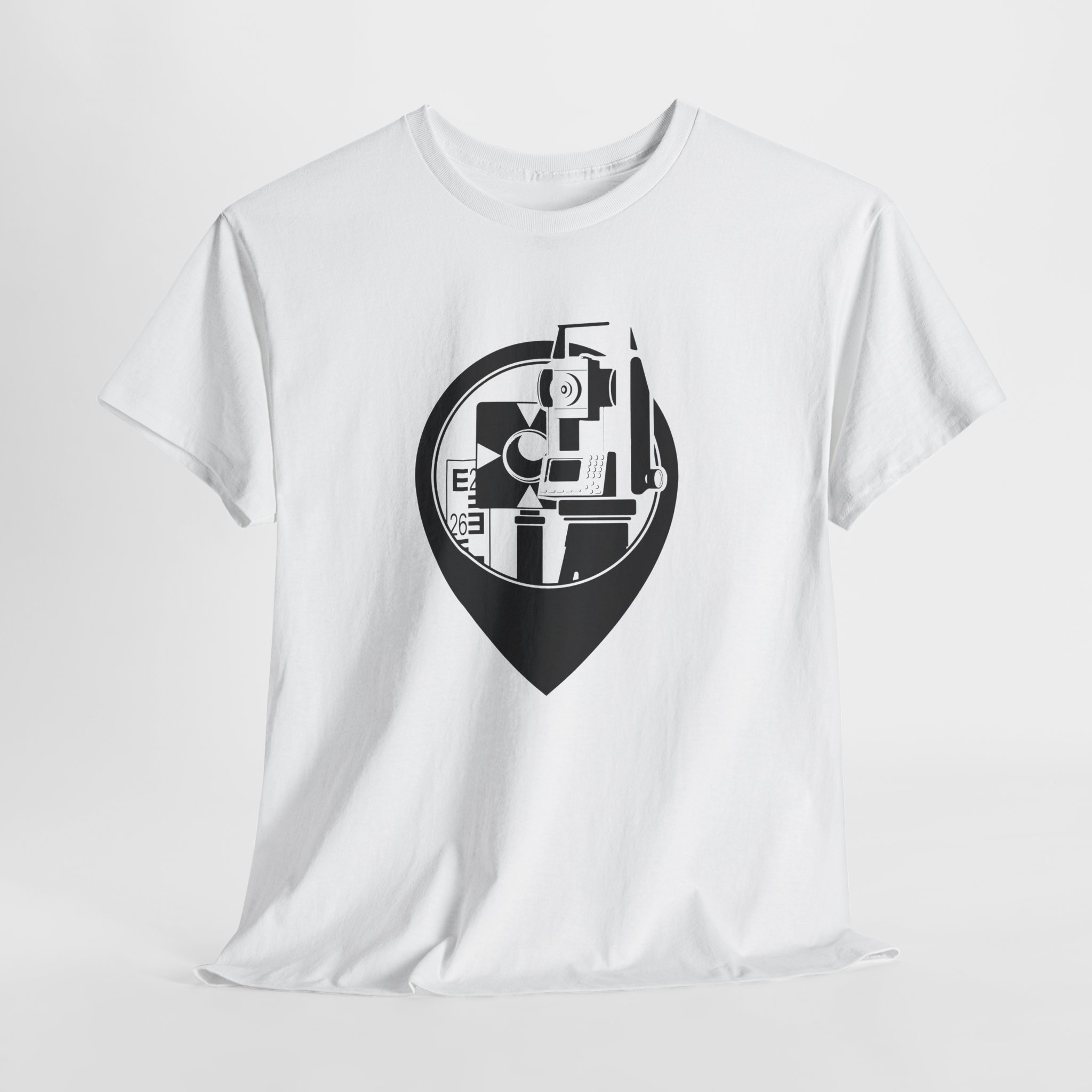 Land Surveyor T-Shirt, Mapping Engineer Gift, Geomatics Tee with Total Station Design, Civil Engineer & Cartography Apparel