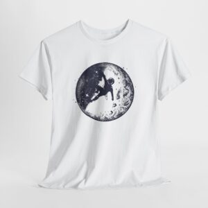 Alternative view of Astronaut Moon Climbing T-Shirt, Space Explorer Tee, Lunar Adventure Art, Unisex Science and Fantasy Apparel
