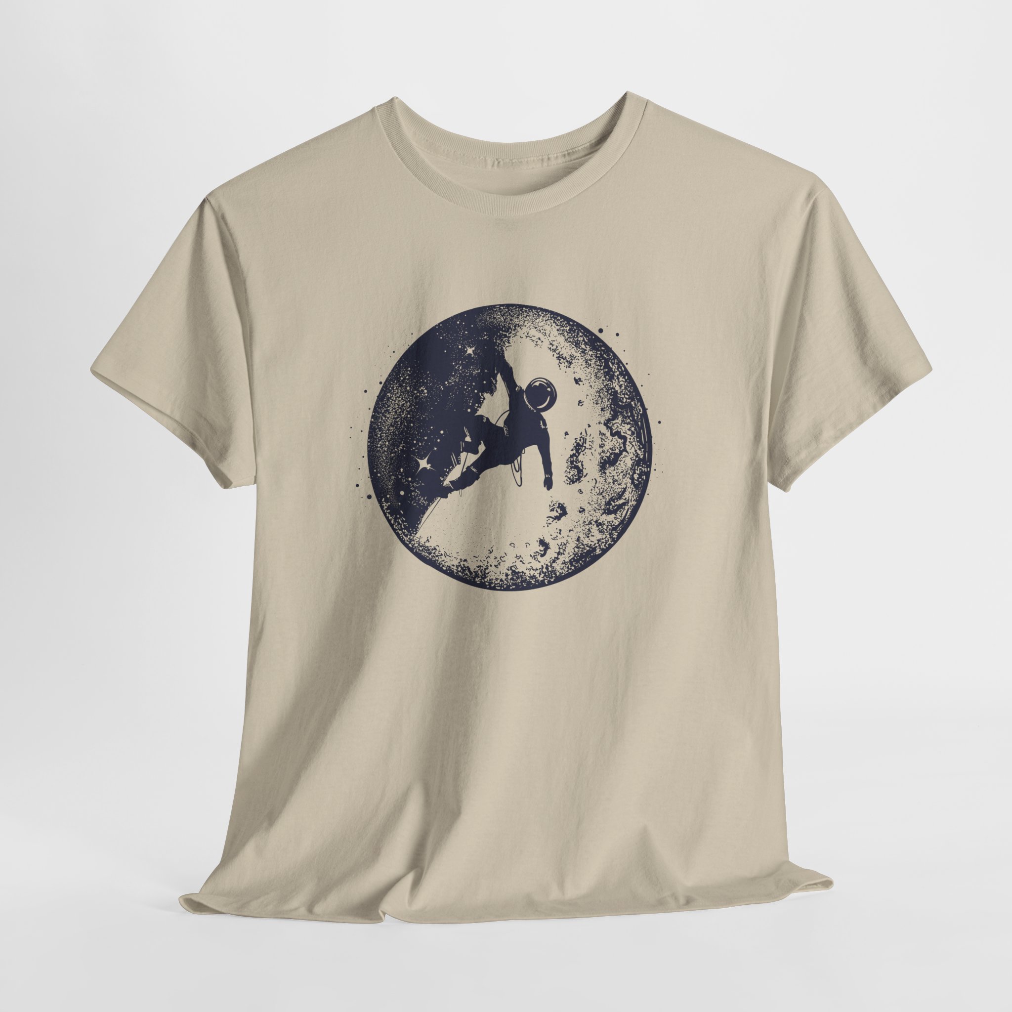 Astronaut Moon Climbing T-Shirt, Space Explorer Tee, Lunar Adventure Art, Unisex Science and Fantasy Apparel - Image 3