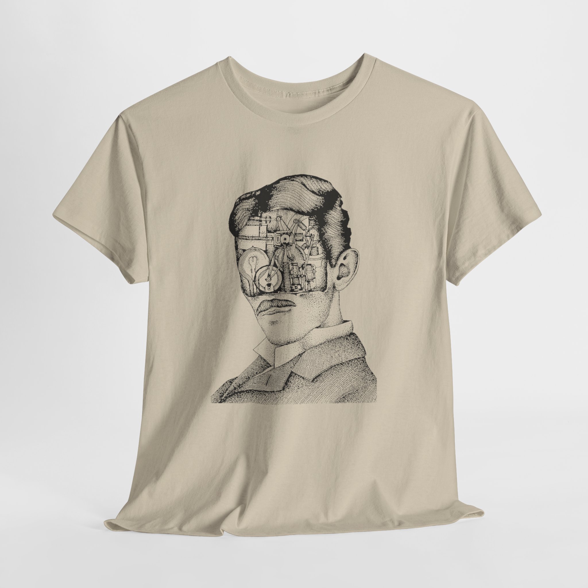 Tesla Printed T-Shirt, Graphic Tee, Unisex Heavy Cotton Tee, Science Lover Gift, Geeky Shirt, Electric Car Enthusiast Top - Image 2
