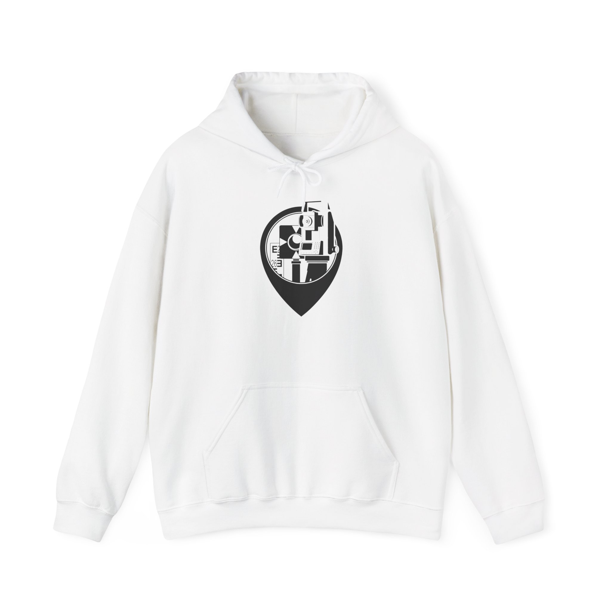 Land Surveyor Hoodie, Mapping Engineer Gift, Geomatics Hooded Sweatshirt with Total Station Design, Civil Engineer Apparel - Image 2