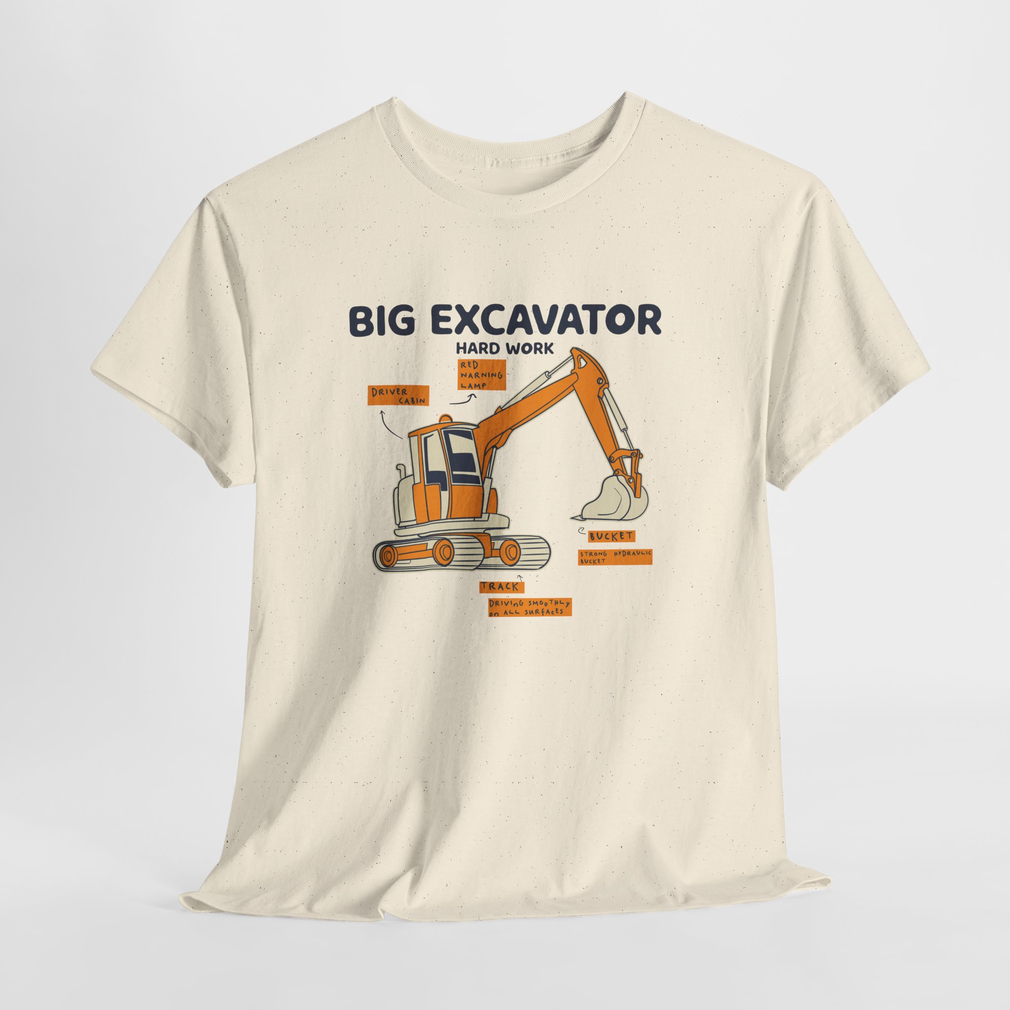 Big Excavator T-Shirt, Heavy Machinery Diagram Tee, Gift for Construction Worker and Operator, Unisex Engineer Apparel - Image 9