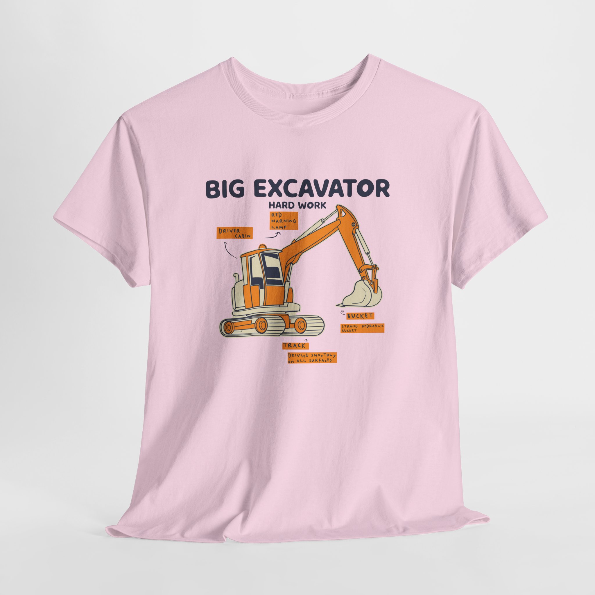 Big Excavator T-Shirt, Heavy Machinery Diagram Tee, Gift for Construction Worker and Operator, Unisex Engineer Apparel - Image 16