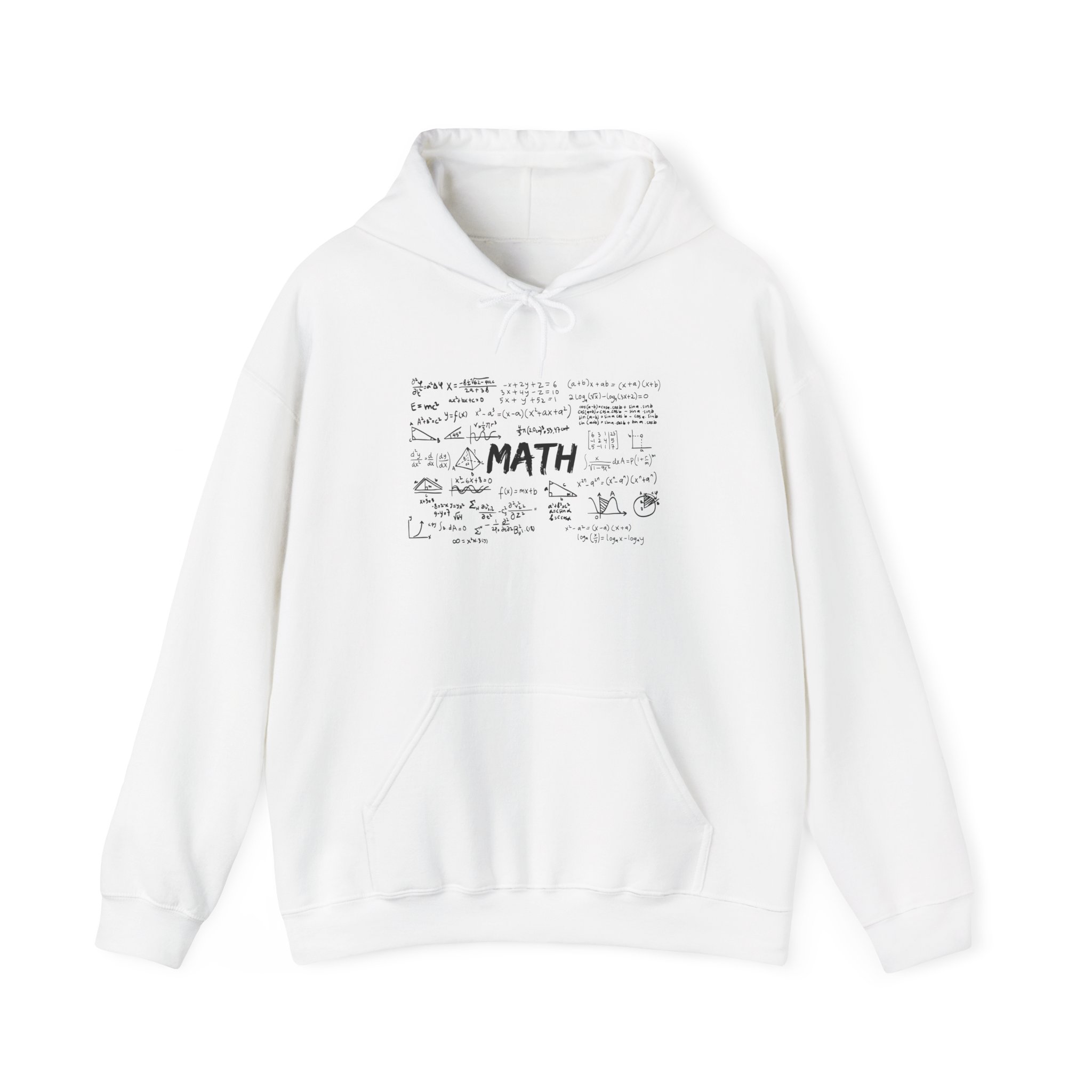 Math Hoodie with Formulas, Mathematics Equations Sweatshirt, Gift for Teacher and Student, Nerdy STEM Apparel - Image 2