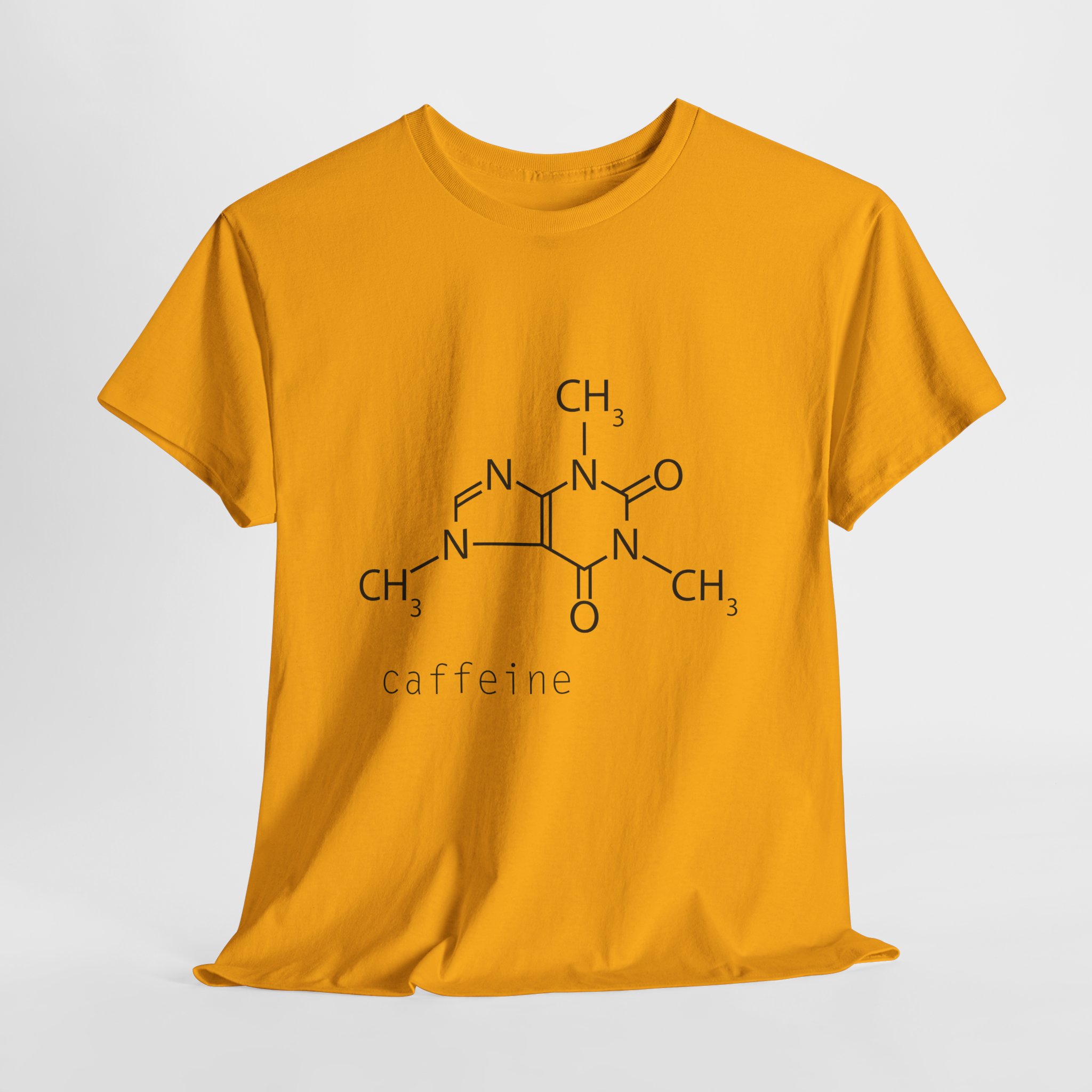 Caffeine Molecule Tee - Unisex Heavy Cotton T-Shirt, Science Gift, Funny Coffee Shirt, Chemistry Apparel, Casual Wear - Image 6