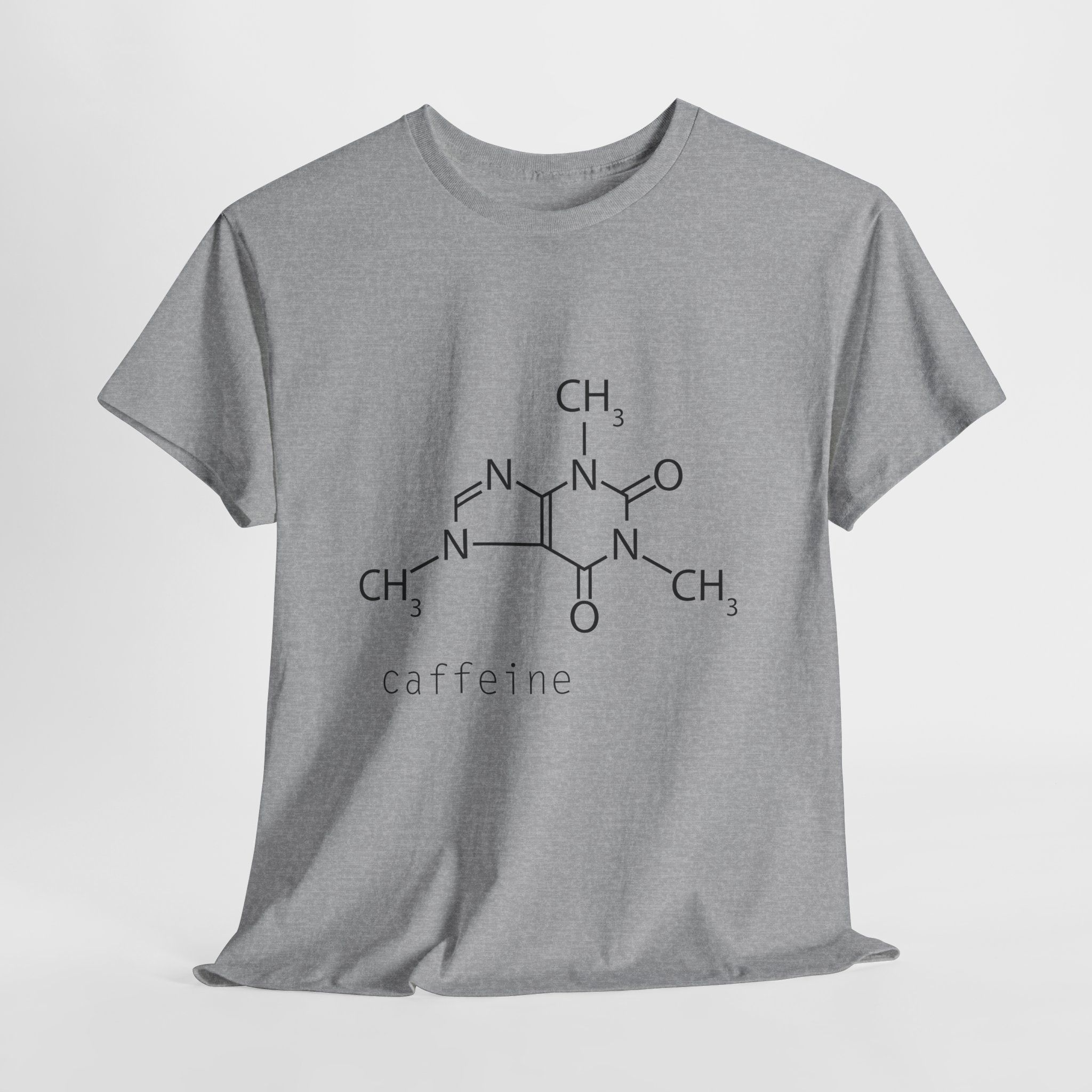 Caffeine Molecule Tee - Unisex Heavy Cotton T-Shirt, Science Gift, Funny Coffee Shirt, Chemistry Apparel, Casual Wear - Image 5