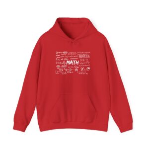 Math Hoodie with Formulas, Mathematics Equations Sweatshirt, Gift for Teacher and Student, Nerdy STEM Apparel
