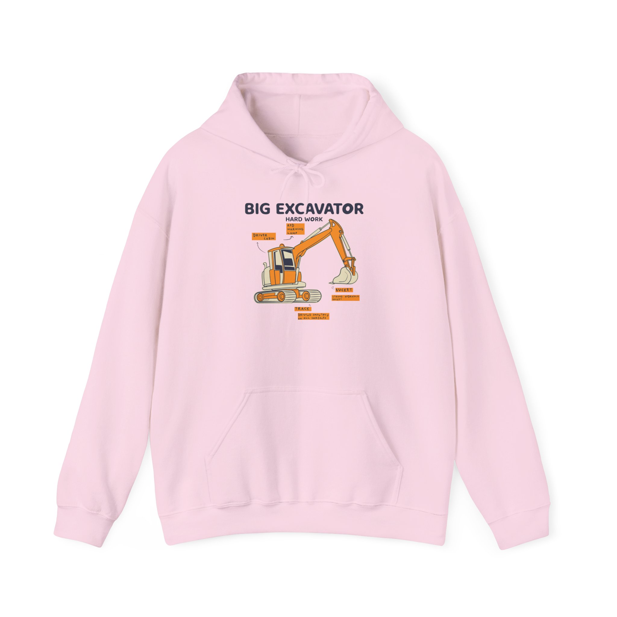 Big Excavator Hoodie, Heavy Machinery Diagram Sweatshirt, Gift for Construction Worker and Operator - Image 11