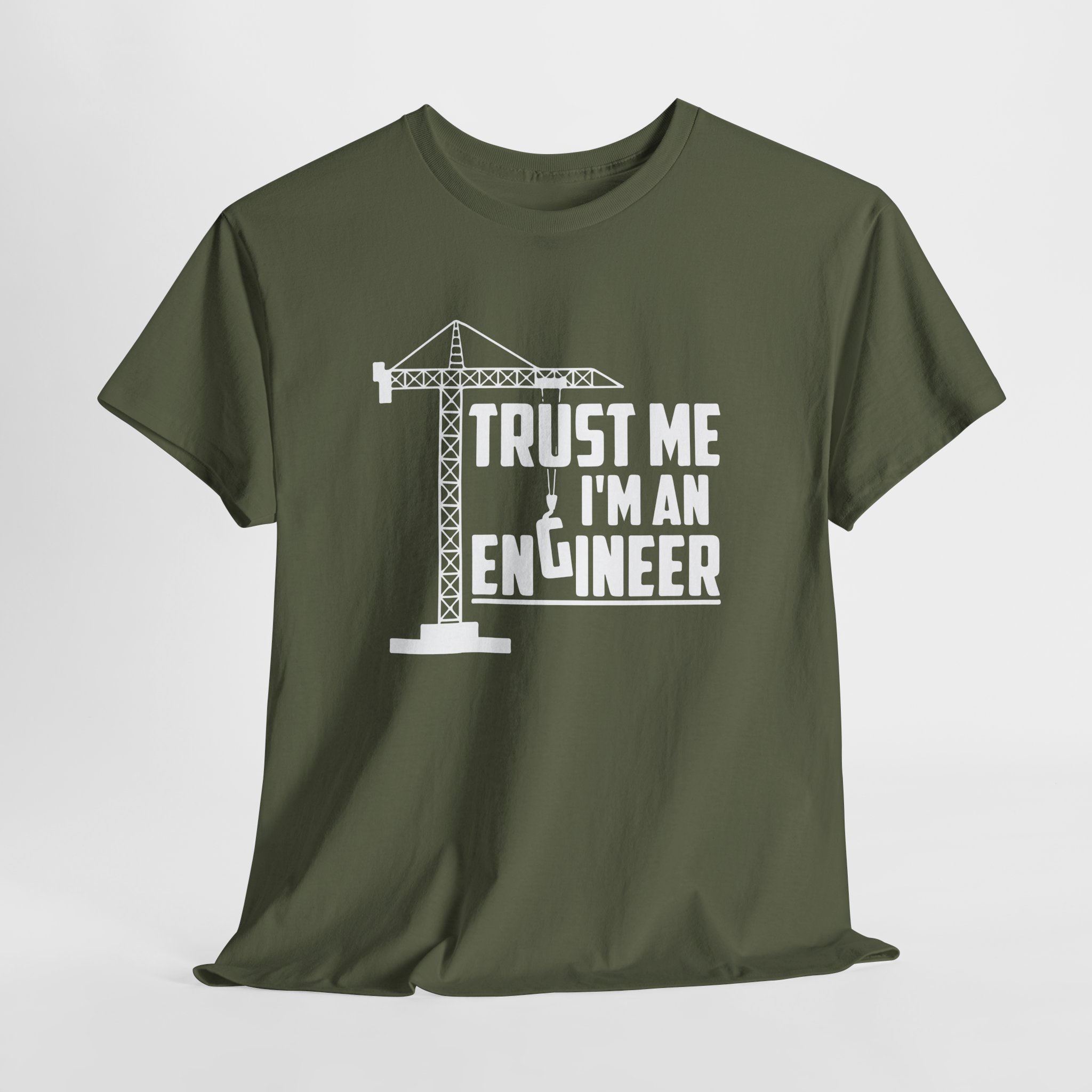 Trust Me I'm an Engineer T-Shirt, Funny Civil Engineer Tee with Tower Crane Graphic, Construction Gift for Men and Women - Image 10