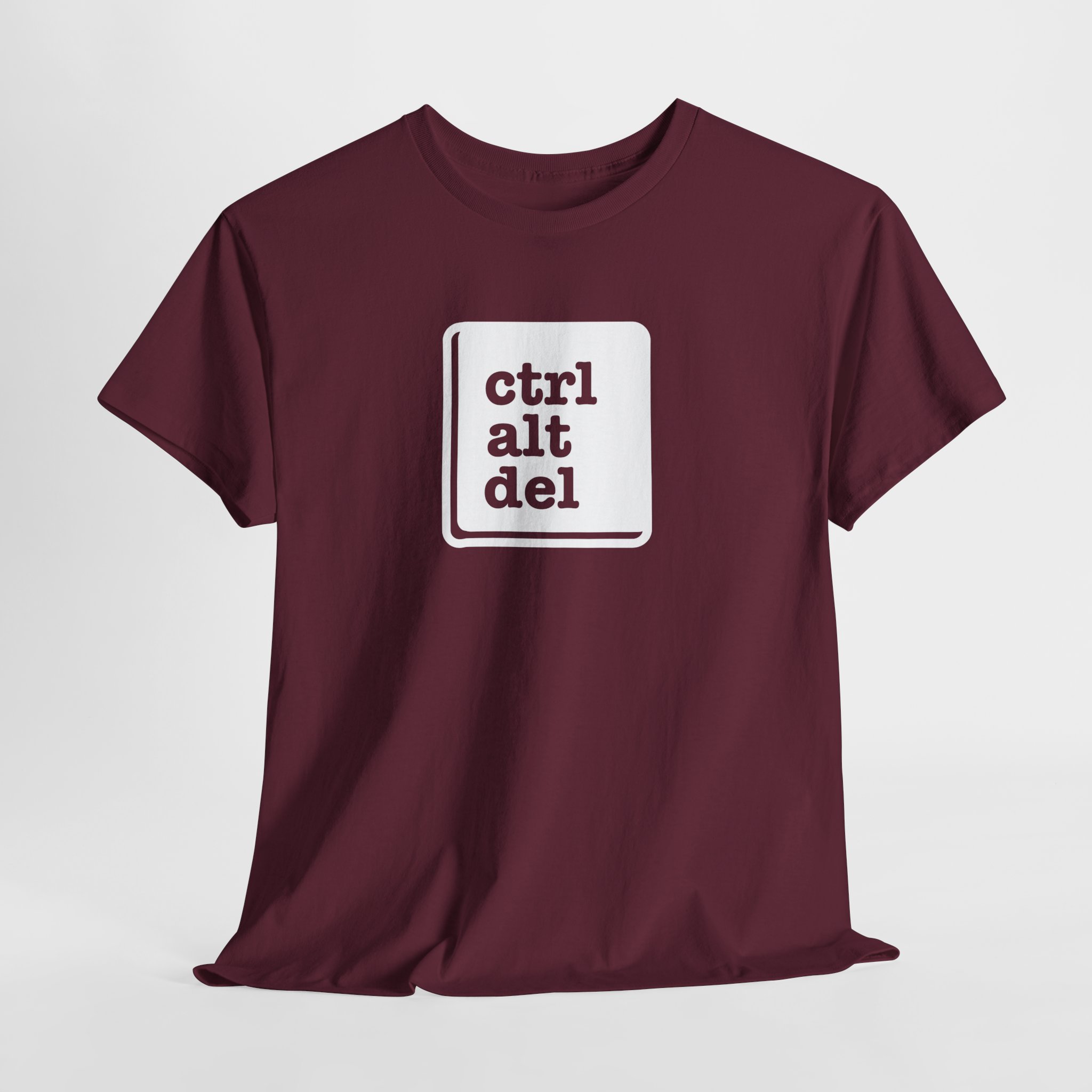 Unisex Heavy Cotton Tee with Ctrl+Alt+Del Design, Perfect for Tech Lovers, Gamers, Geek Culture, Casual Wear, Gift for Programmers - Image 8