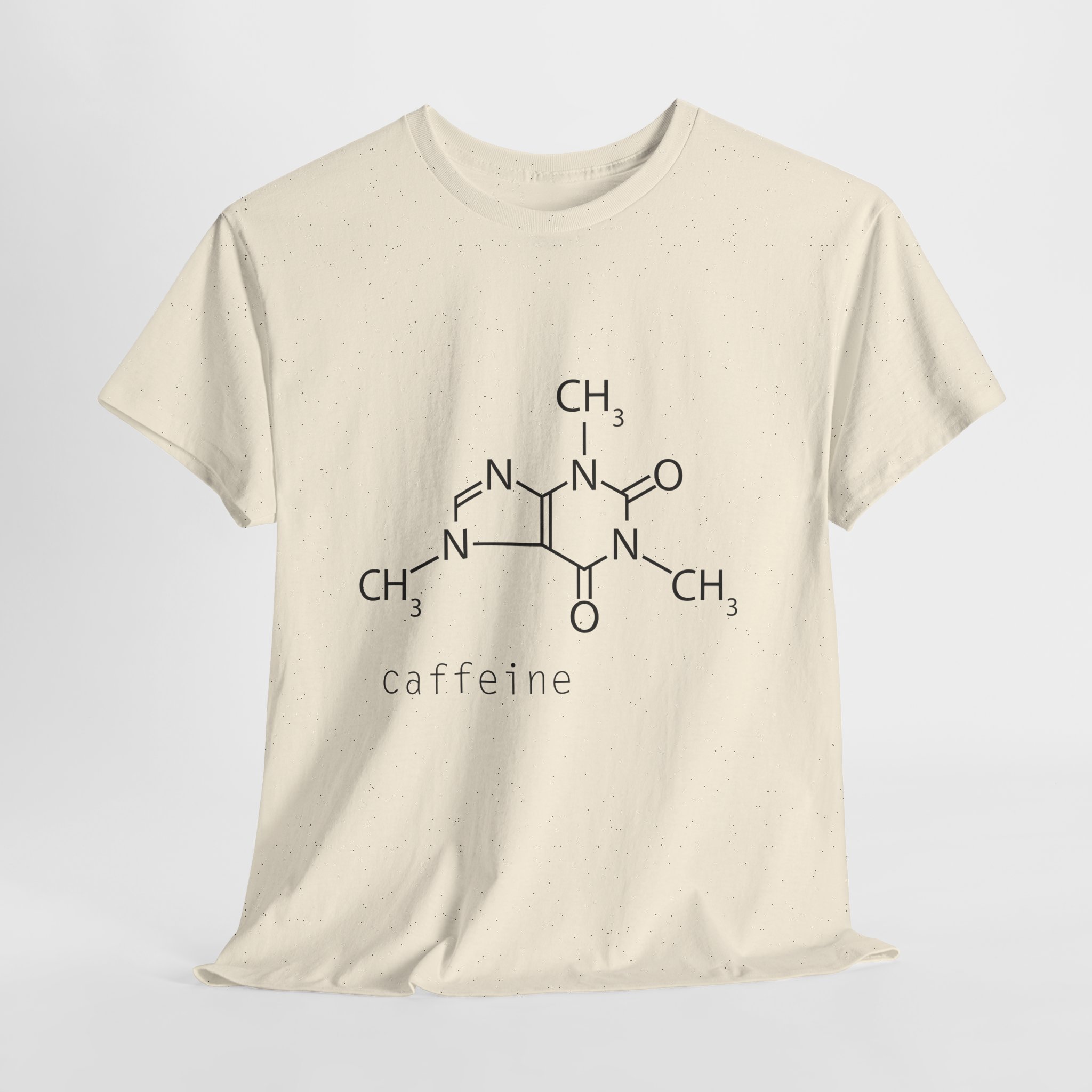 Caffeine Molecule Tee - Unisex Heavy Cotton T-Shirt, Science Gift, Funny Coffee Shirt, Chemistry Apparel, Casual Wear - Image 9