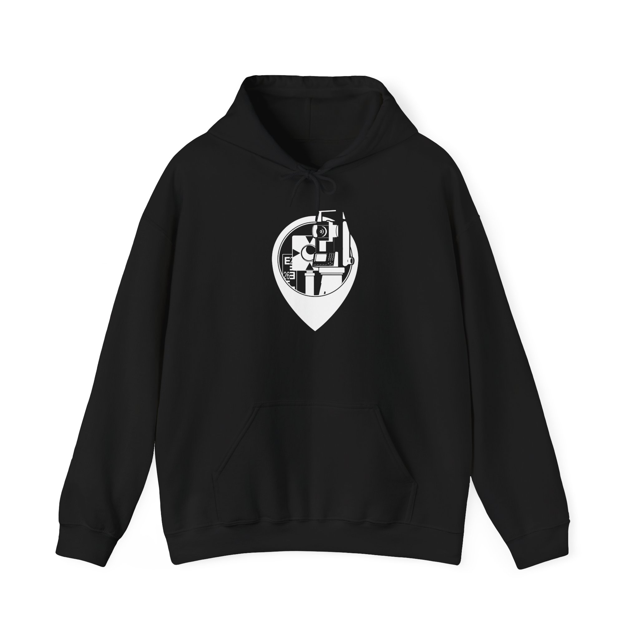 Land Surveyor Hoodie, Mapping Engineer Gift, Geomatics Hooded Sweatshirt with Total Station Design, Civil Engineer Apparel - Image 3
