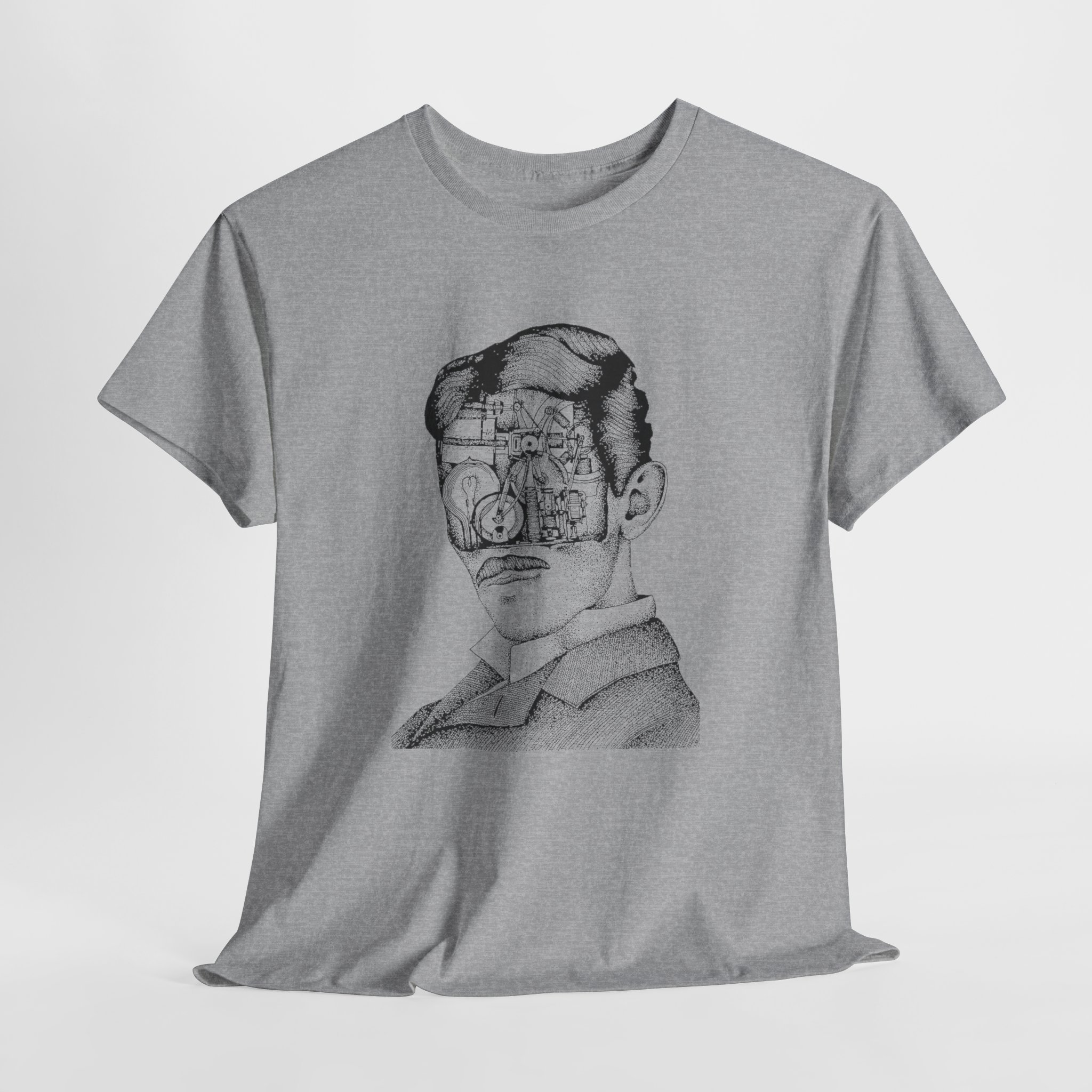 Tesla Printed T-Shirt, Graphic Tee, Unisex Heavy Cotton Tee, Science Lover Gift, Geeky Shirt, Electric Car Enthusiast Top - Image 3